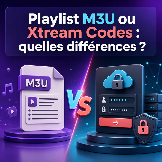 Illustration : playlist M3U ou Xtream Codes
